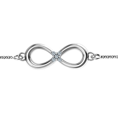 Personalised Classic Infinity With Centre Accents Bracelet - All Birthstone™