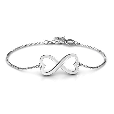 Personalised Double Heart Infinity Bracelet - All Birthstone™