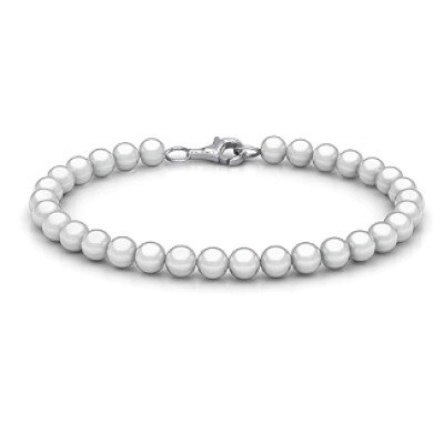 Personalised Freshwater Pearl Bracelet with Silver Clasp - All Birthstone™