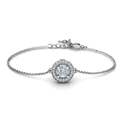 Personalised Halo and Accents Bracelet - All Birthstone™