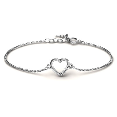 Personalised Heart 'Ahava' Bracelet - All Birthstone™