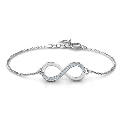 Personalised Infinity Bracelet with Single Accent Row - All Birthstone™