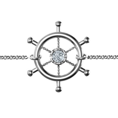 Personalised Ship's Wheel Bracelet - All Birthstone™