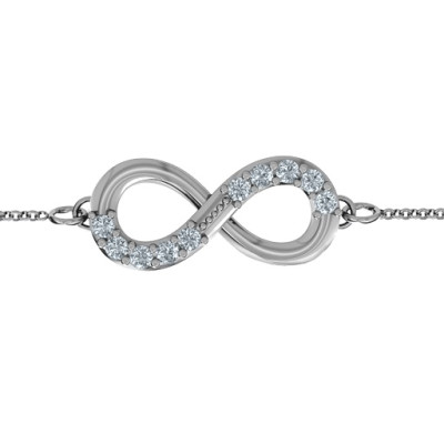 Sterling Silver Birthstone Accent Infinity Bracelet  - All Birthstone™
