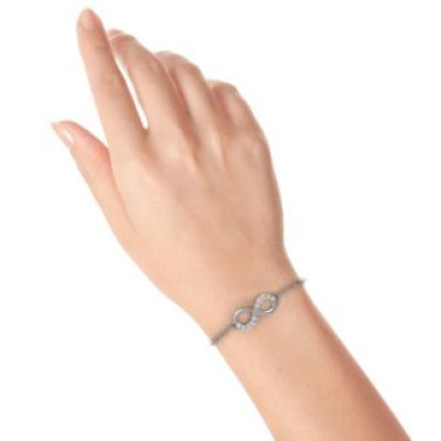 Sterling Silver Birthstone Accent Infinity Bracelet  - All Birthstone™