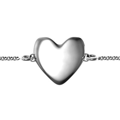 Personalised Sterling Silver Sweet Heart Bracelet - All Birthstone™