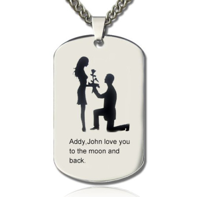 Marriage Proposal Dog Tag Name Necklace - All Birthstone™
