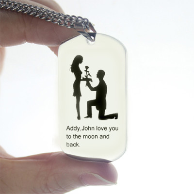 Marriage Proposal Dog Tag Name Necklace - All Birthstone™