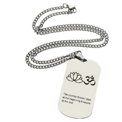 Yoga Theme,Lotus Flower Name Dog Tag Necklace - All Birthstone™