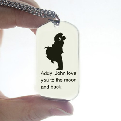 Faill In Love Couple Name Dog Tag Necklace - All Birthstone™