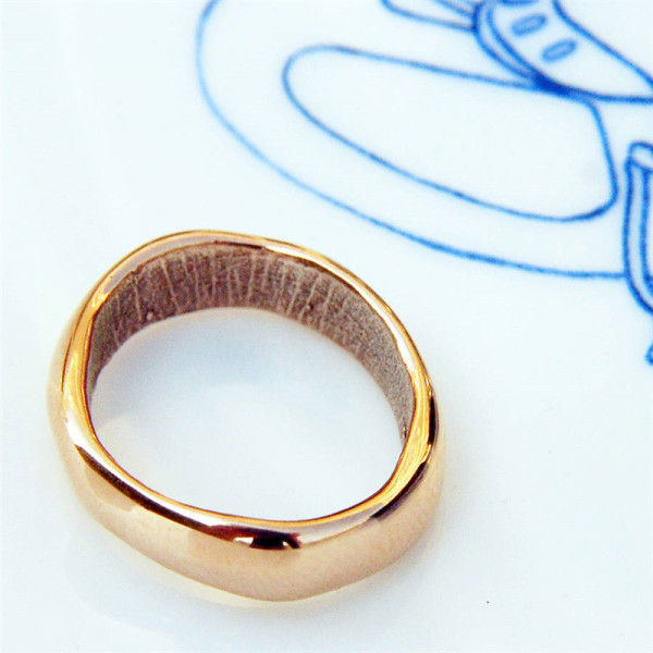 18ct Rose Gold Bespoke Fingerprint Wedding Ring - All Birthstone™