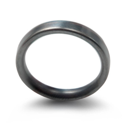 3mm Brushed Matte Flat Court Silver Wedding Ring - All Birthstone™