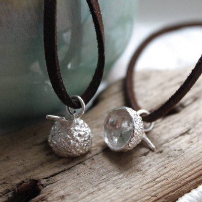Acorn Cup Pendant - Sterling Silver - All Birthstone™