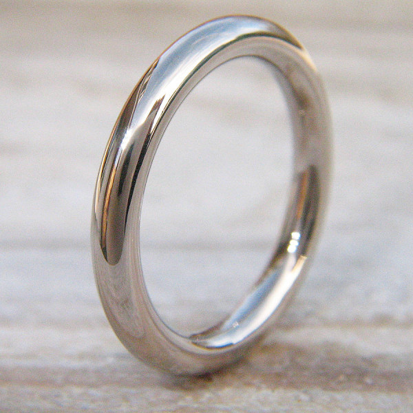 Mens Wedding Ring In 18ct White Gold - All Birthstone™