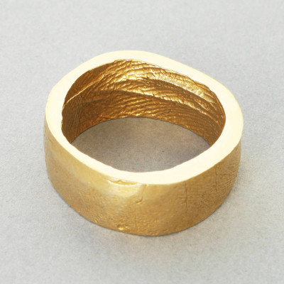 18ct Yellow Gold Bespoke Fingerprint Ring - All Birthstone™