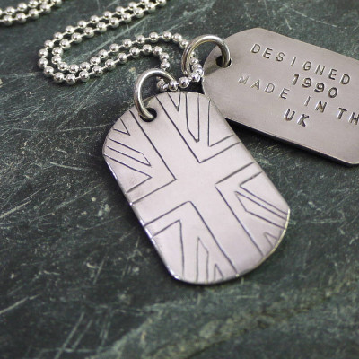 Personalised Solid Silver Identity Dog Tags - All Birthstone™