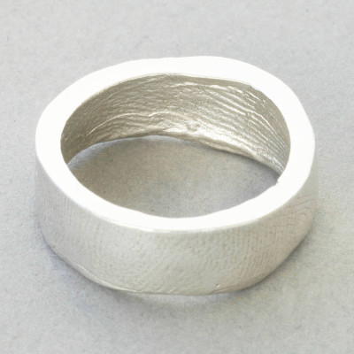 Sterling Silver Bespoke Fingerprint Ring - All Birthstone™