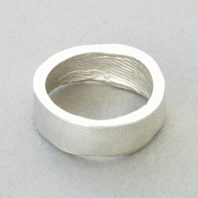 18ct White Gold Bespoke Fingerprint Ring - All Birthstone™