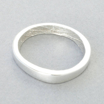 Sterling Silver Bespoke Fingerprint Ring - All Birthstone™