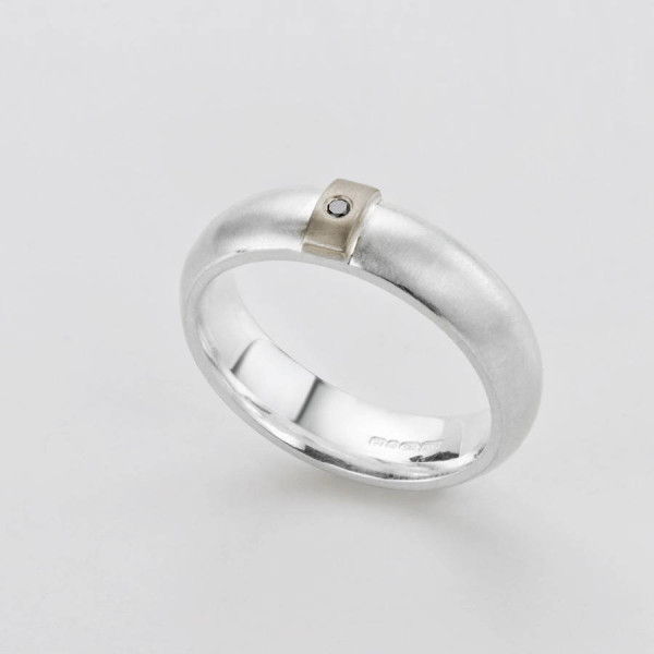Black Diamond Linear Ring - All Birthstone™