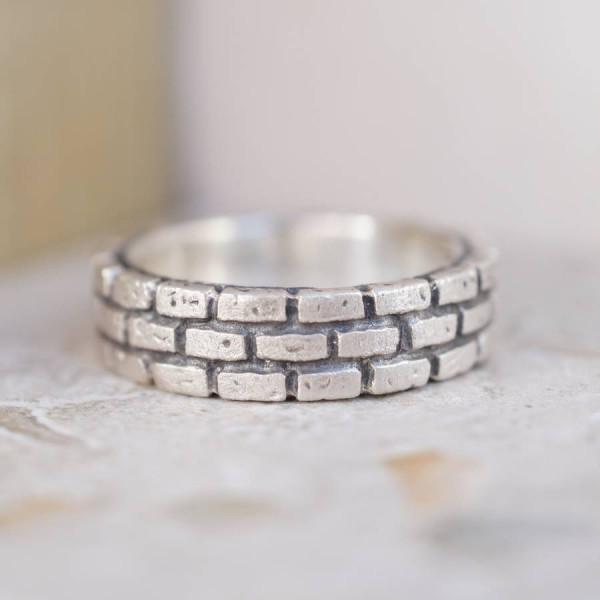 Brick Silver Ring - All Birthstone™