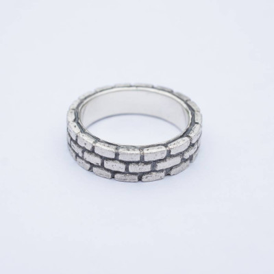 Brick Silver Ring - All Birthstone™