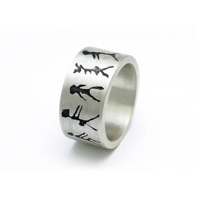 Capivara Cave Art Sterling Silver Band Ring - All Birthstone™