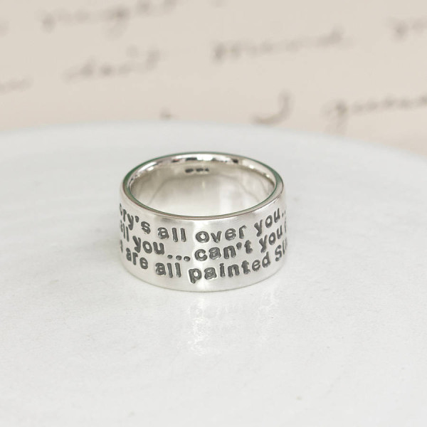 Personalised Sterling Silver Message Ring - All Birthstone™