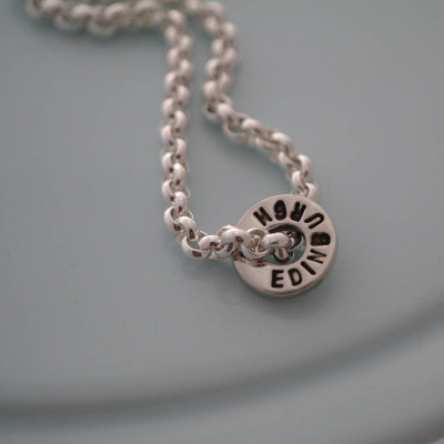 Chunky Silver Washer Necklace - All Birthstone™
