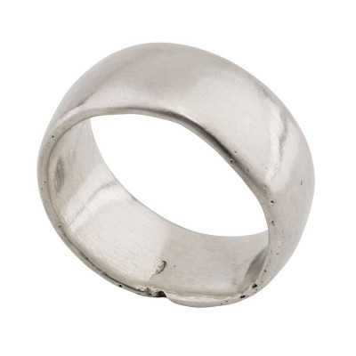 Sterling Silver Domed Sand Cast Wedding Ring - All Birthstone™