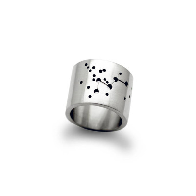 Personalised Wide Constellation Ring - All Birthstone™