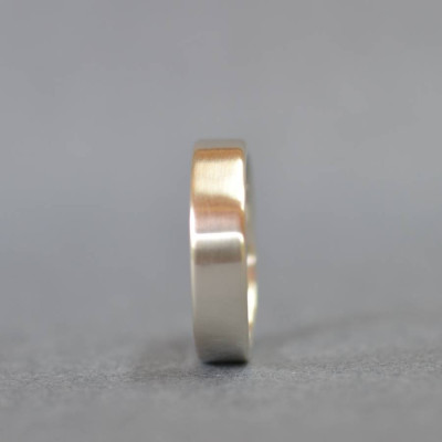 Handmade Satin Silver Rectangular Wedding Ring - All Birthstone™