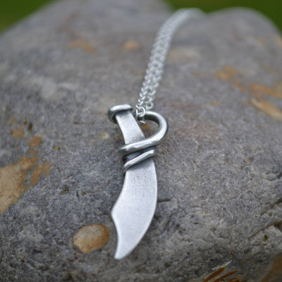 Handmade Silver Pirate Cutlass Necklace - All Birthstone™
