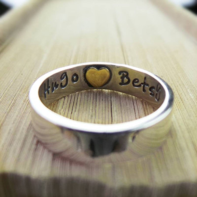 Heart Imprint Personalised Ring - All Birthstone™
