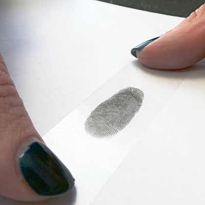 Inked Fingerprint Dog Tag Necklace - All Birthstone™