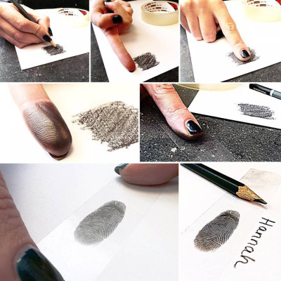 Inked Fingerprint Dog Tag Necklace - All Birthstone™