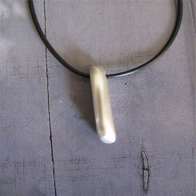 Long Heavy Silver Pendant - All Birthstone™