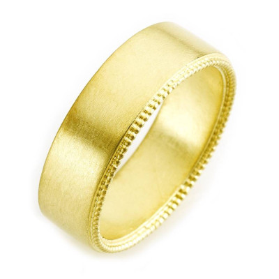 Mens Decorated Wedding Ring In 18ct Gold - All Birthstone™