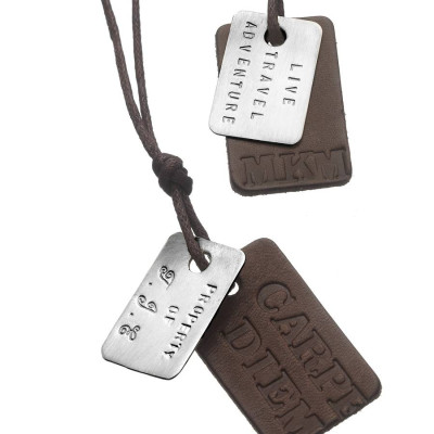 Personalised Mens Dog Tag Necklace - All Birthstone™