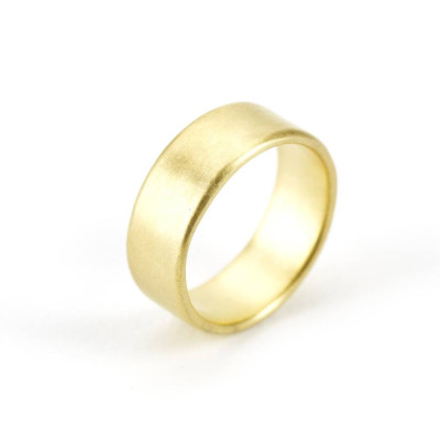 Mens Wide Brushed Pillow Wedding Ring 18ct Gold - All Birthstone™