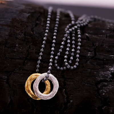 Mens Mixed Metal Eternity Necklace - All Birthstone™