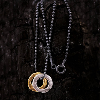 Mens Mixed Metal Eternity Necklace - All Birthstone™