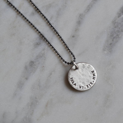 Mens Personalised Silver Pendant - All Birthstone™