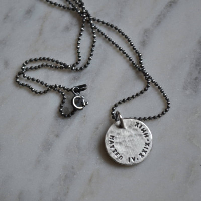 Mens Personalised Silver Pendant - All Birthstone™