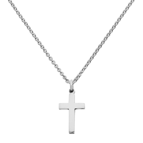 Mini Silver Cross Charm Necklace - All Birthstone™