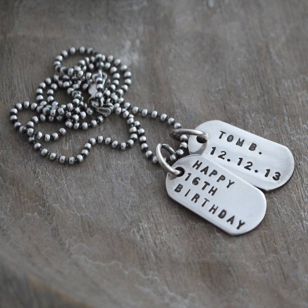 Mini Silver Identity Dog Tags - All Birthstone™