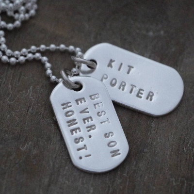 Mini Silver Identity Dog Tags - All Birthstone™