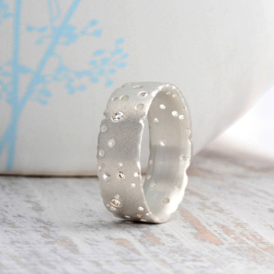 Patterned Silver Band - All Birthstone™