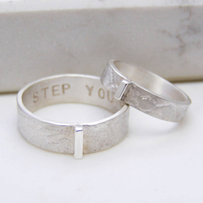 Personalised Contemporary His And Hers Rings - All Birthstone™