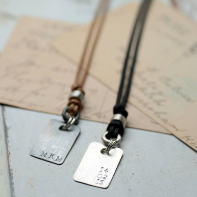 Personalised Corded Dog Tag Necklace - All Birthstone™